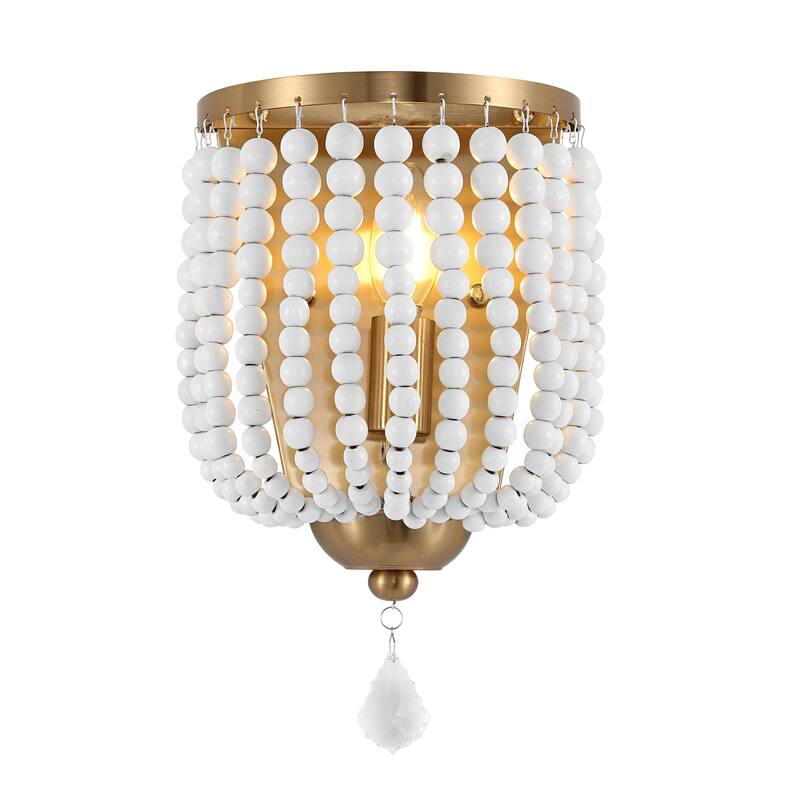 WINGBO Wood Beaded Wall Sconces,Bohemia Wall Lights for Bedroom - N/A