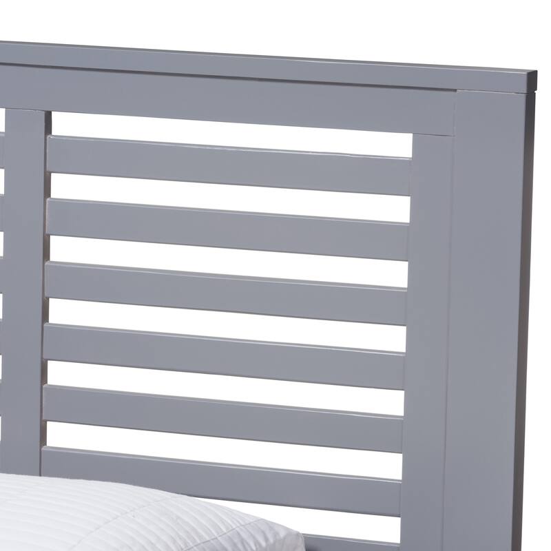 Twin Platform Bed with Trundle - Modern Grey Wood Bed Frame - City Chic Style - Easy Assembly
