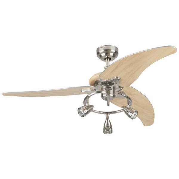 Westinghouse 7850500 Elite 48" 3 Blade Hanging Indoor Ceiling Fan with Reversible Motor, Blades, Light Kit, and Down Rod