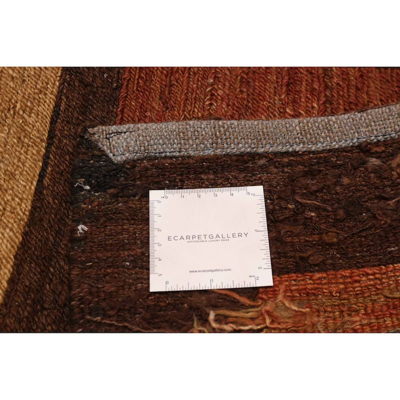 ECARPETGALLERY Flat-Weave Lahor Finest Brown Wool Tapestry Kilim - 13'1 x 12'8