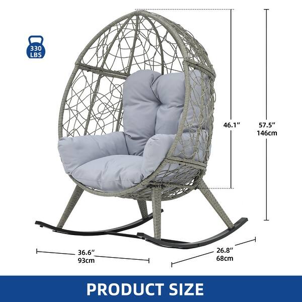Moasis Cushioned Egg Chair with Rocker, PE Wicker