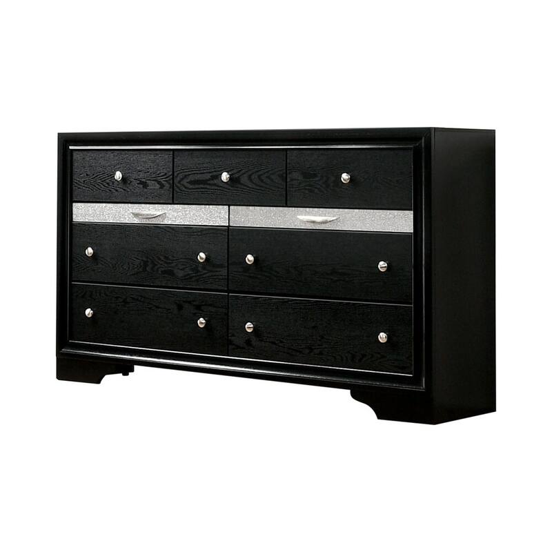 Furniture of America Manzini Modern 2-Piece Solid Wood Storage Platform Bed and Dresser Set