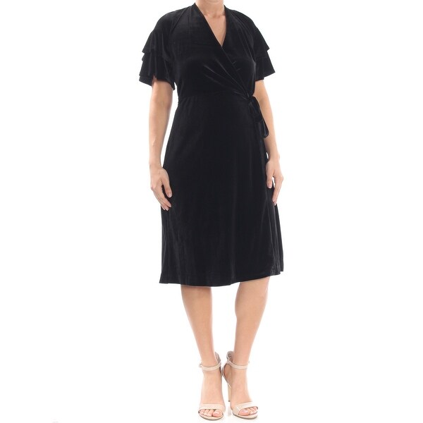 wrap knee length dress