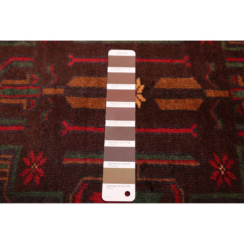 ECARPETGALLERY Hand-knotted Teimani Dark Brown Wool Rug - 3'10 x 6'10