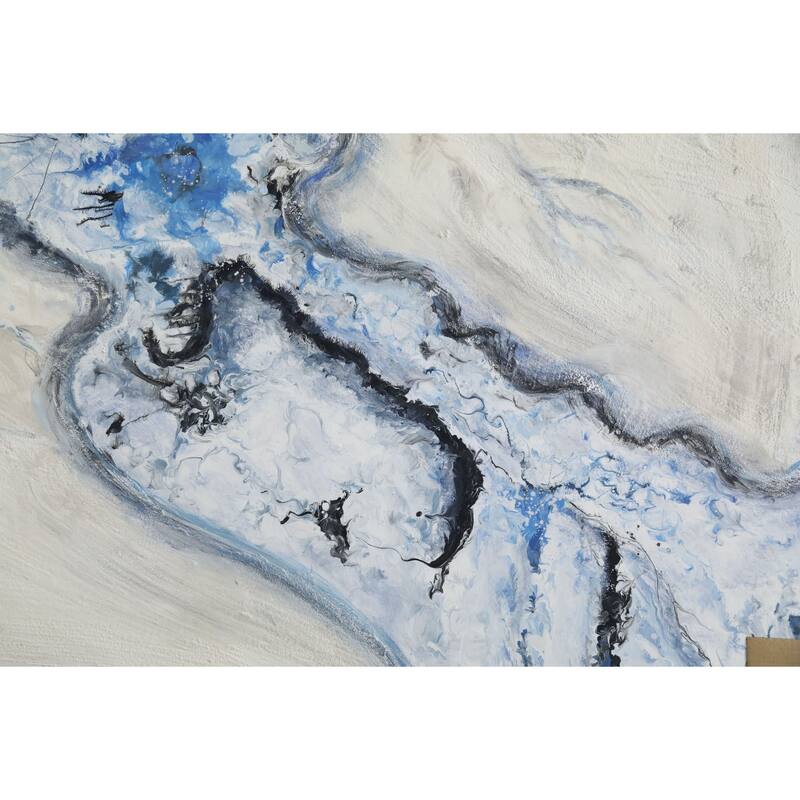 Blue Aetheris Abstract Hand Painted Oil Canvas Wall Art 47"x31"