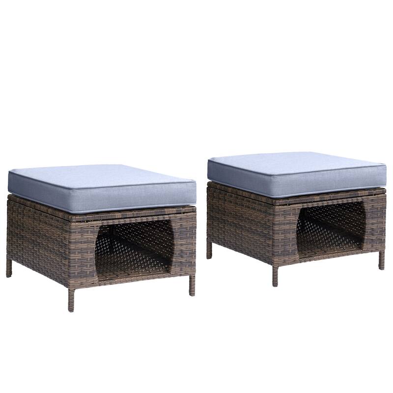 High Back Brown Wicker Outdoor Patio Furniture Sets with Swivel Chairs