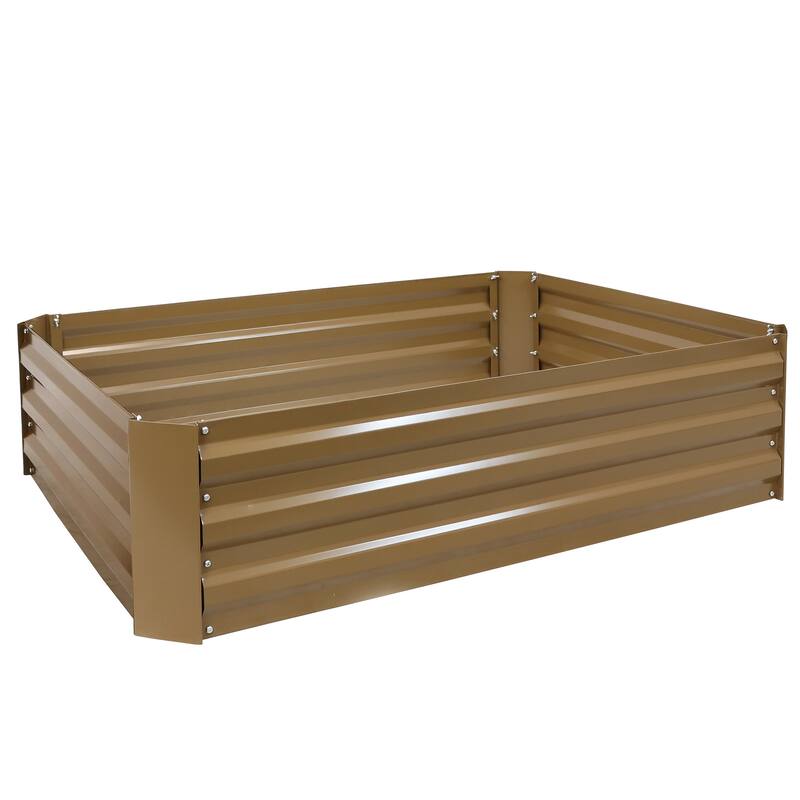 Sunnydaze Galvanized Steel Raised Garden Bed - 4' x 3' - 47.5" x 35.5" x 11.75"