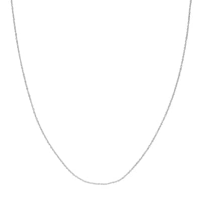 Curata 14k White Gold 0.85mm Diamond Singapore Chain Necklace (Lobster)