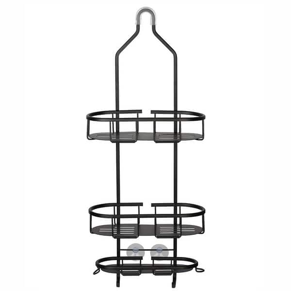 Bath Bliss Shower Caddy In Chrome With Clear Ends - 9 x 4.3 x