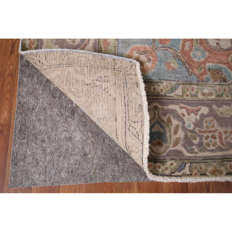 Purple Tabriz Vintage Persian Area Rug Handmade Wool Carpet - 7'11" x 11'1"