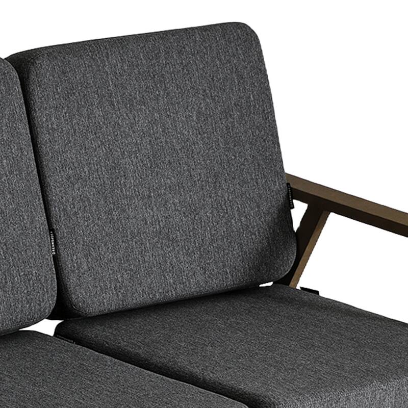 Modern Wood Outdoor Patio Sofa Loveseat with Cushion