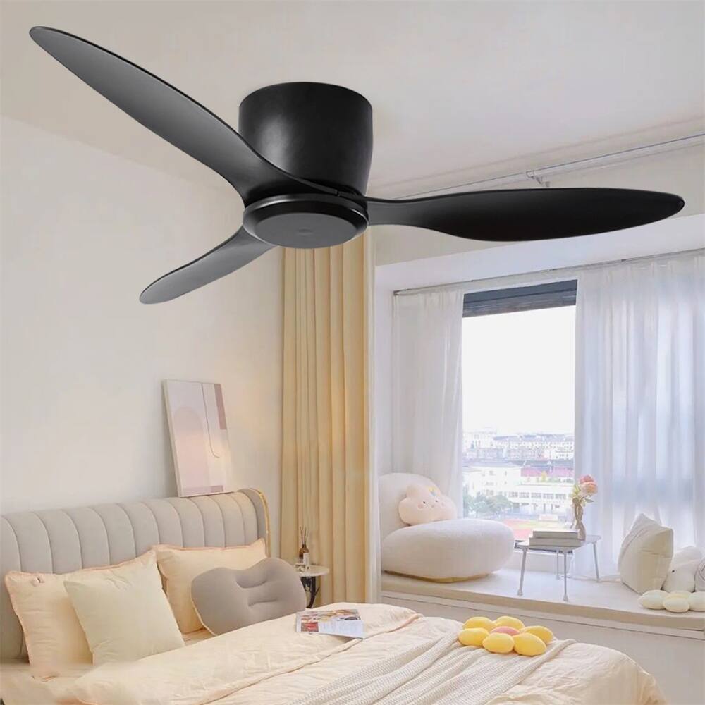 42" Flush Mount Ceiling Fan Light with Remote and Reversible Blades