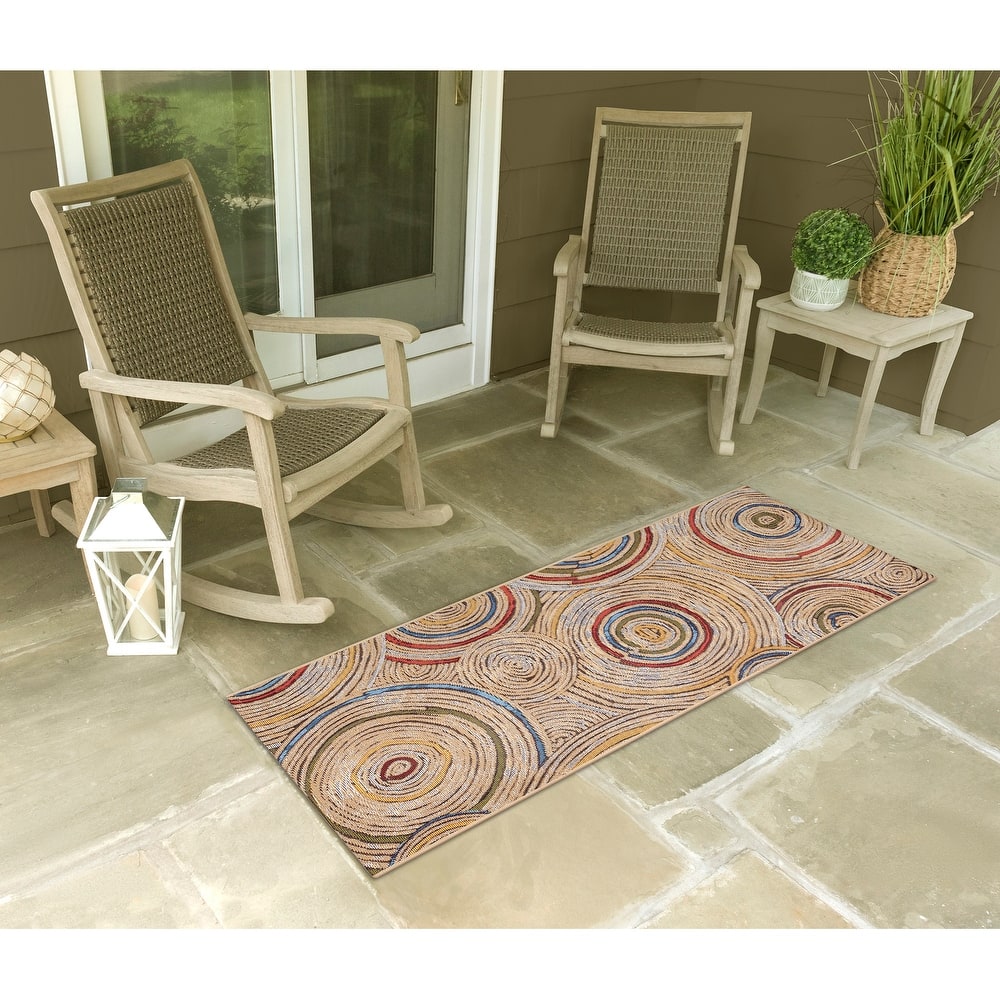 Liora Manne Esencia Basket Circles Indoor/Outdoor Mat