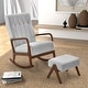 preview thumbnail 3 of 18, Costway Rocking Chair with Ottoman Upholstered Fabric Glider Rocker - See Details