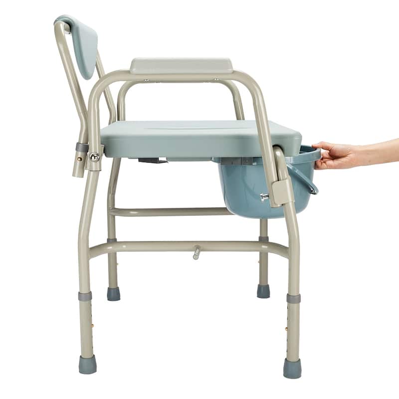 34.8"Medical Bariatric Drop-Arm Commode Potty Chair