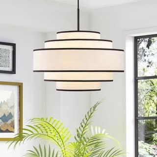 GetLedel 30 in. 7-Light Dimmable Tiered Drum Chandelier