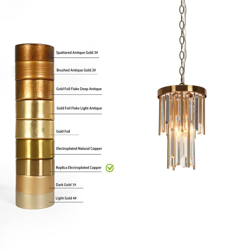 Modern Crystal 1-Light Gold Pendant Light for Kitchen Island Dining Room