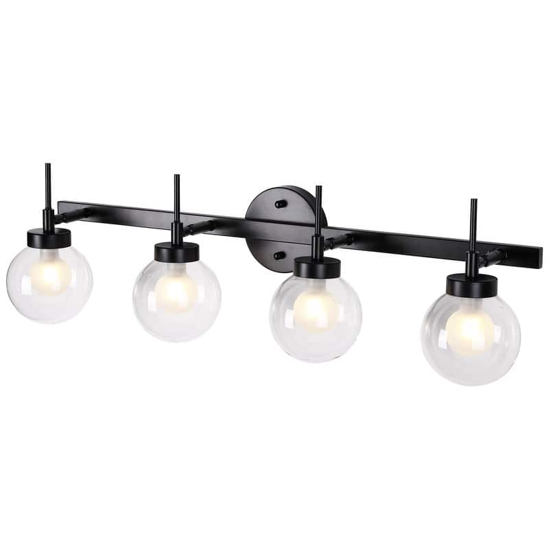 Vintage Matte Black Bathroom Vanity Light Farmhouse Wall Sconce with Cage