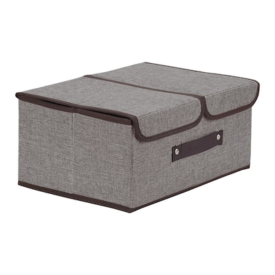 Collapsible Storage Bin Basket with Handle and Lid for Shelves Closet, Fabric Storage Cube for Organizing Clothes