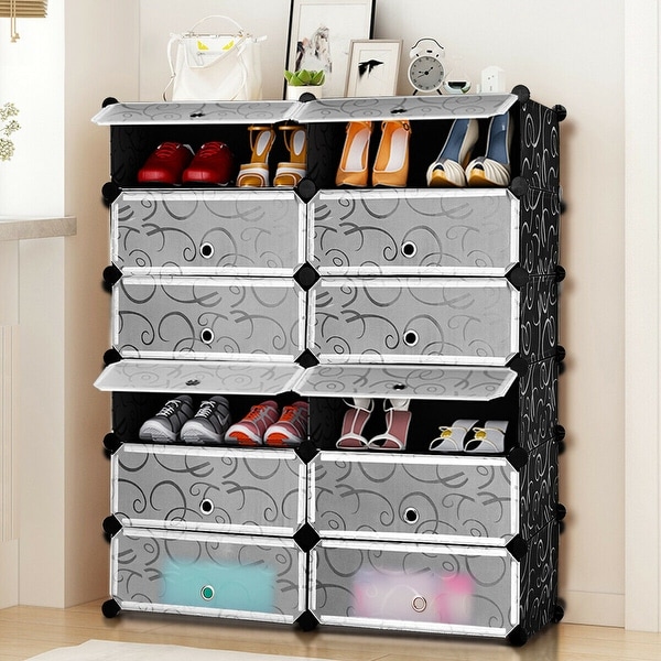 Shoe Rack Stackable Cabinet Storage Organiser Portable Wardrobe 