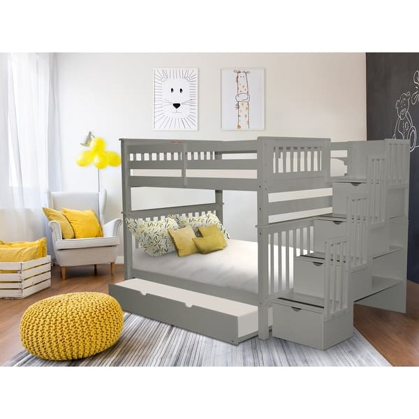 Taylor Olive Trillium Full Over Full Stairway Bunk Bed Twin Trundle On Sale Overstock 22669713