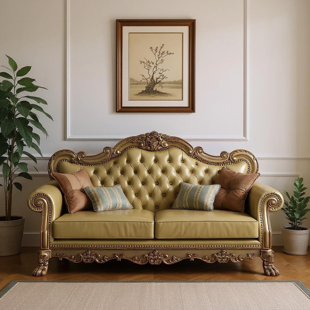 HomeRoots 85" Bone Faux Leather Wood Sofa With Toss Pillows