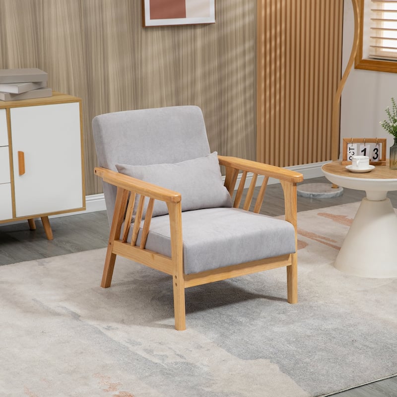HOMCOM Accent Chairs with Throw Pillow and Cushions
