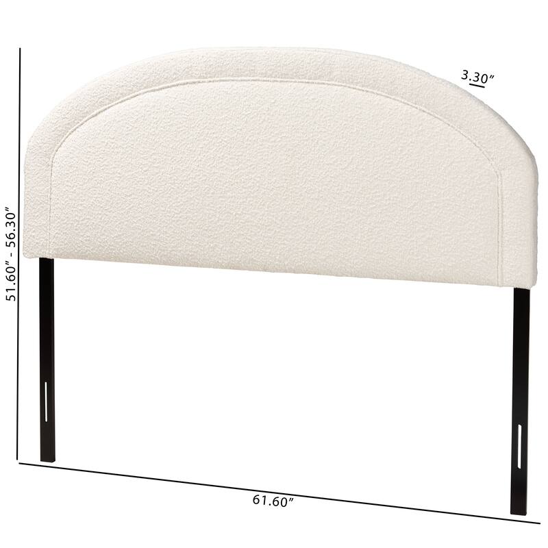 Fiana Modern Cream Boucle Fabric Queen Size Headboard