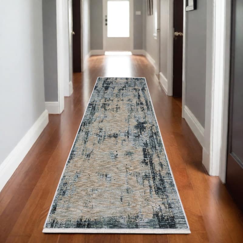 HomeRootsAbstract Modern Runner Area Rug - 92.52' X '26.77' X '0.24