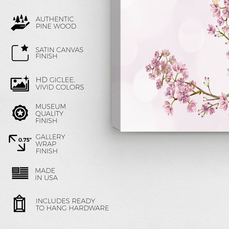 Wynwood Studio 'Sakura Love' Fashion and Glam Wall Art Canvas Print Lifestyle - Pink, White