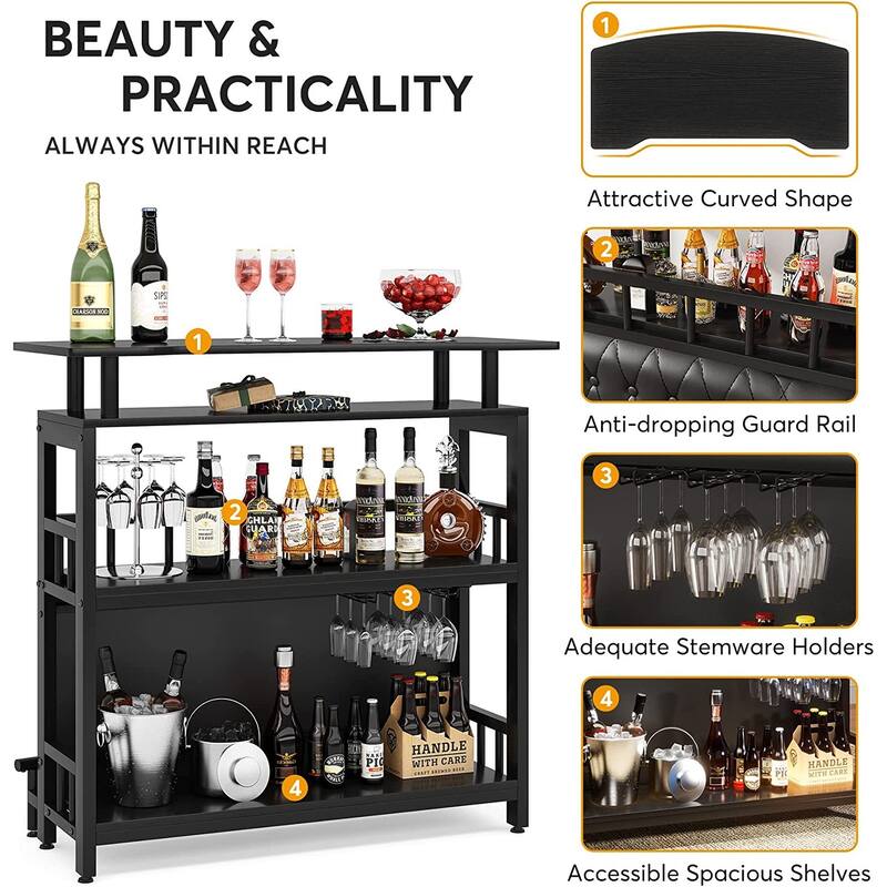 Bar Unit for Liquor, Home Enetertainement Bar with Storage