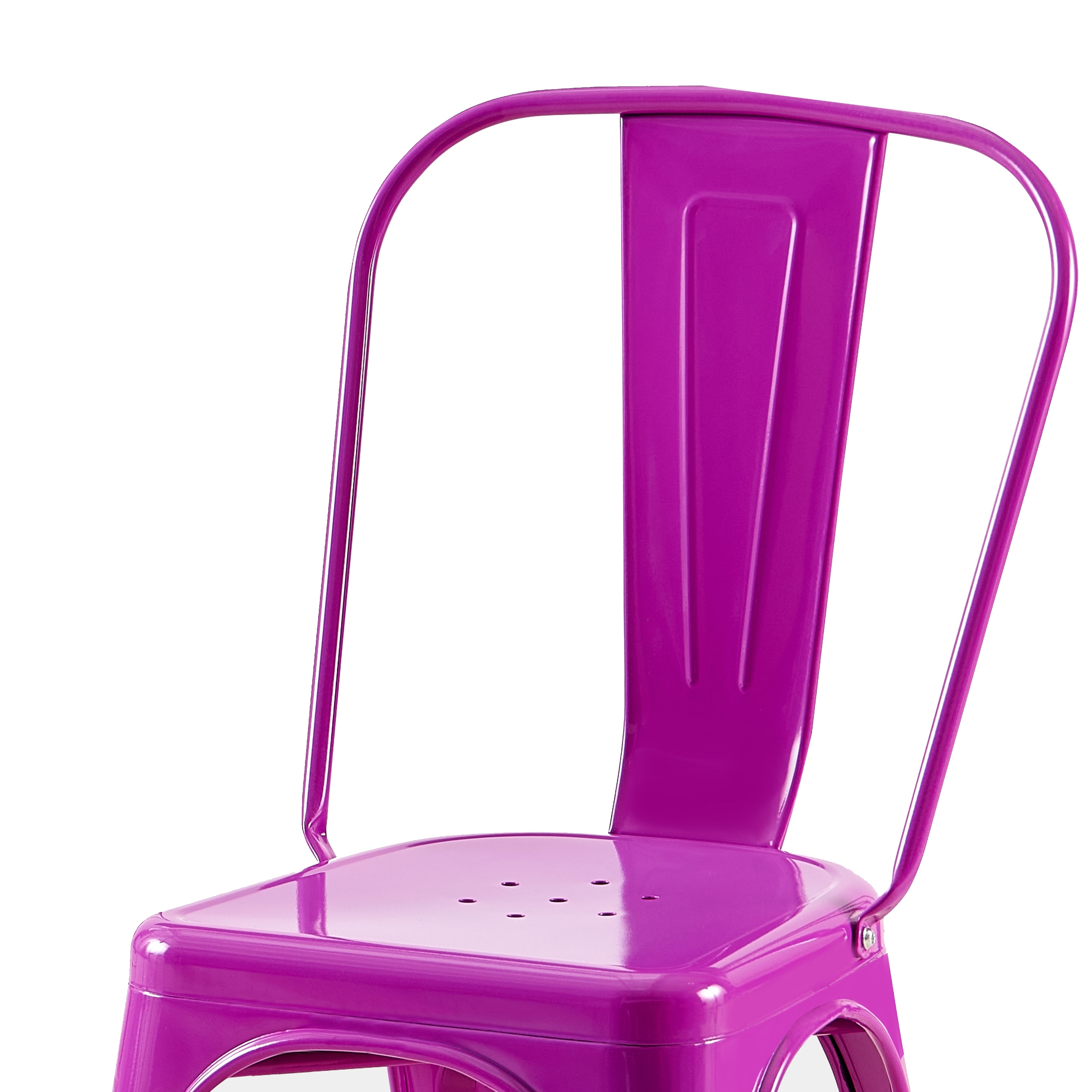 Set of 2 Dark Blue Industrial Metal Dining Chairs 18 Inch Seat Height Stackable Indoor Outdoor