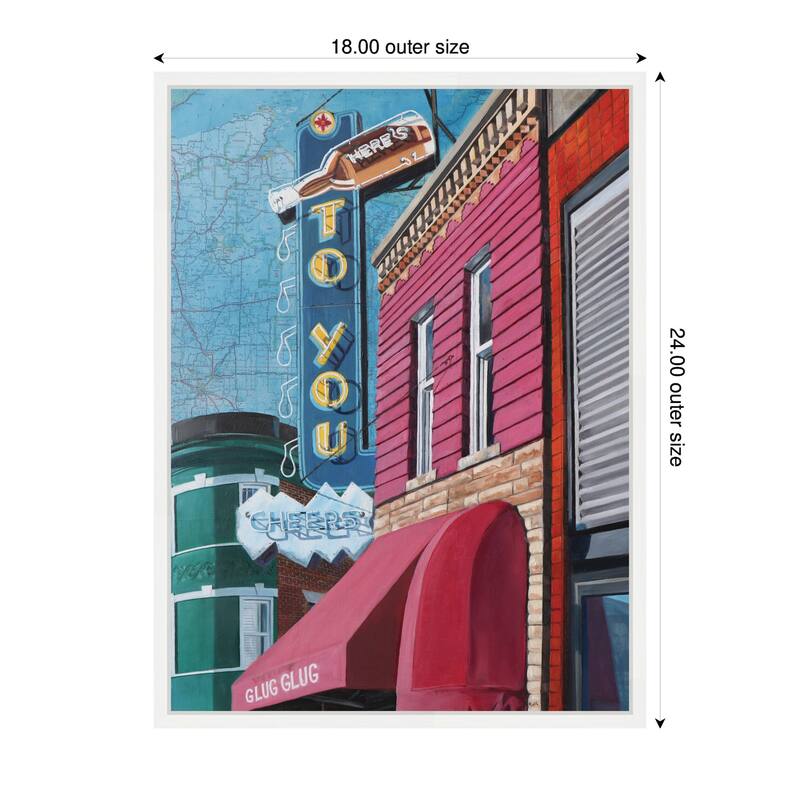 Kate and Laurel Heres to You by Krista V. Allenstein Framed Canvas Wall Art Print