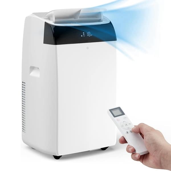 slide 2 of 14, 12000 BTU All-In-One Portable Air Conditioner, Dehumidifier & Fan White