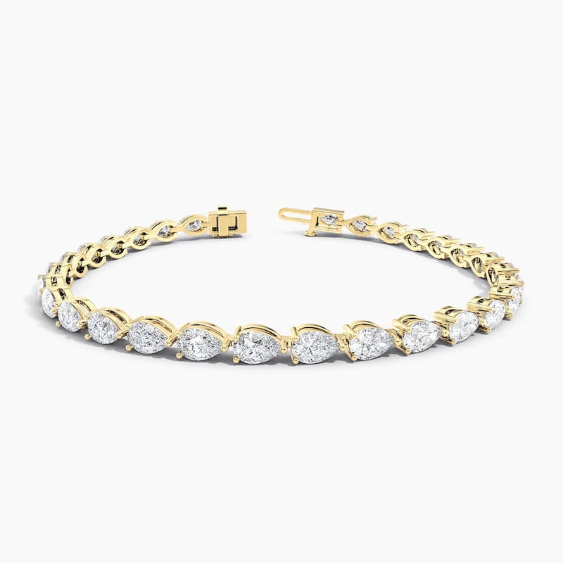 Auriya 14K Gold Lab Grown Pear Diamond East-West Tennis Bracelet 6.00 ct. tw. (F-G VS)