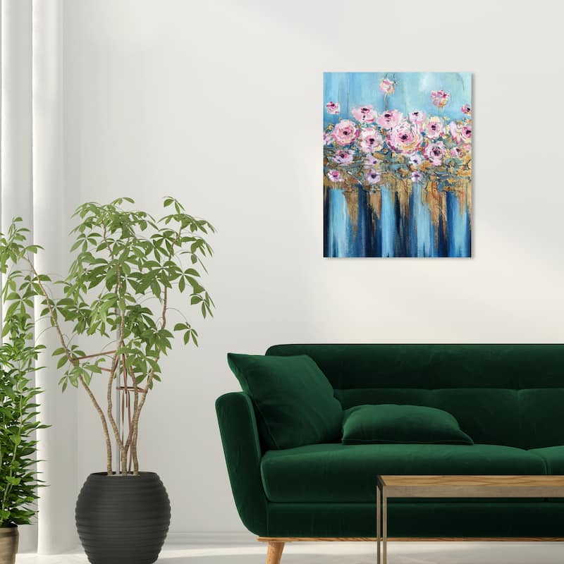 Wynwood Studio Canvas Floral and Botanical Never ending blooms Pink and Light Pink Modern & Contemporary Wall Art Canvas Print - 24 x 20