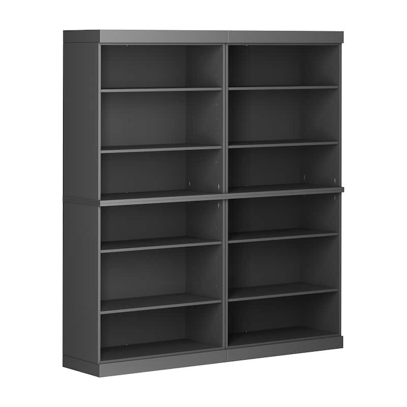 Palace Imports 100% Solid Wood 12-Shelf Bookcase, Adjustable Shelves, 64" Wide, 71.5" Tall
