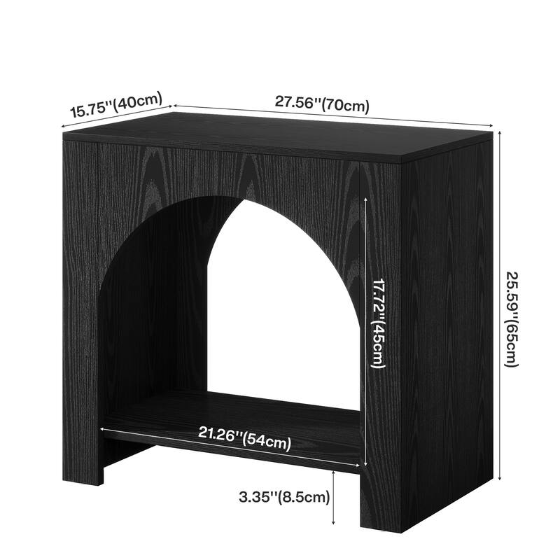 Farmhouse Nightstand with Storage, Large Wooden Bedside Table