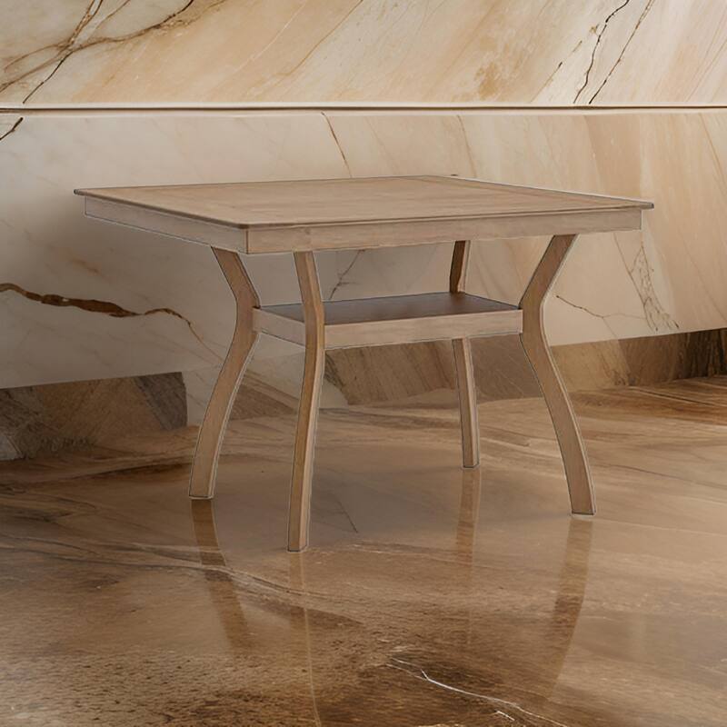 Upi 64 Inch Dining Table, Rectangular, Curved Legs, Open Shelf, Brown