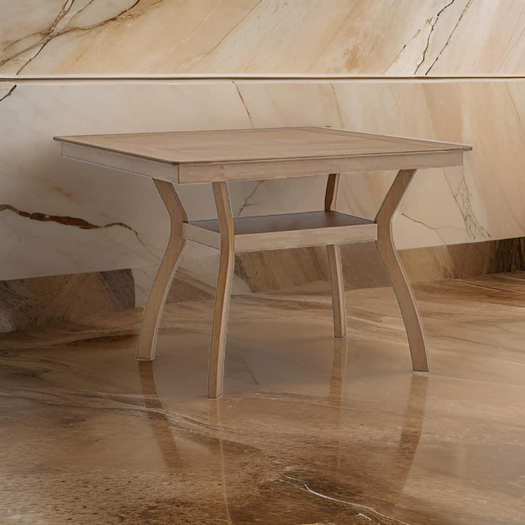Upi 64 Inch Dining Table, Rectangular, Curved Legs, Open Shelf, Brown