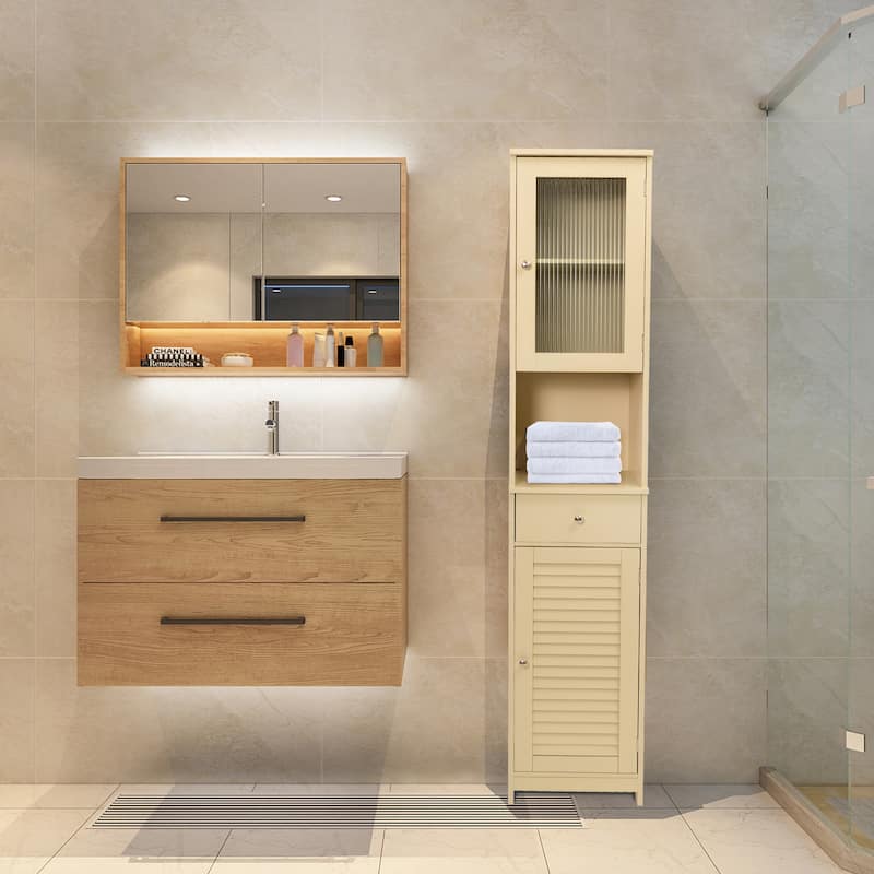 70.9" H Bathroom Storage Cabinet with 2 Doors & 1 Drawer,Freestanding Storage Tower