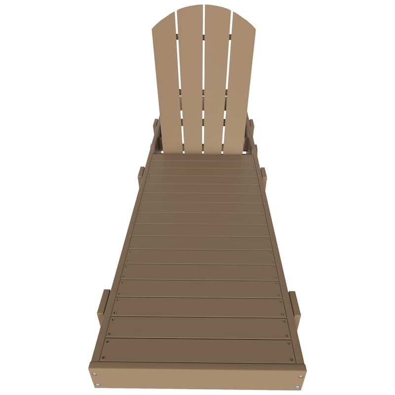 Polytrends Laguna Hdpe All Weather Outdoor Patio Pool Reclining Armless Chaise Lounge With Wheels