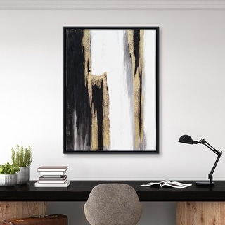 Solemn Night Hand Painted Canvas Wall Art with Gold Foil