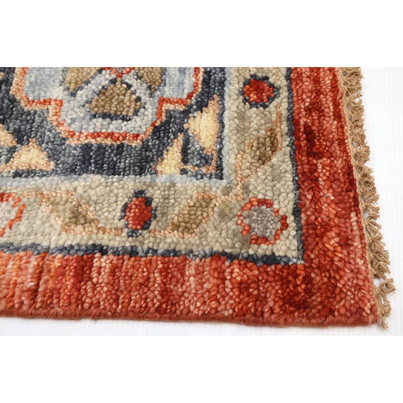 ECARPETGALLERY Hand-knotted Mamluk Dark Copper Wool Rug - 9'10 x 14'0