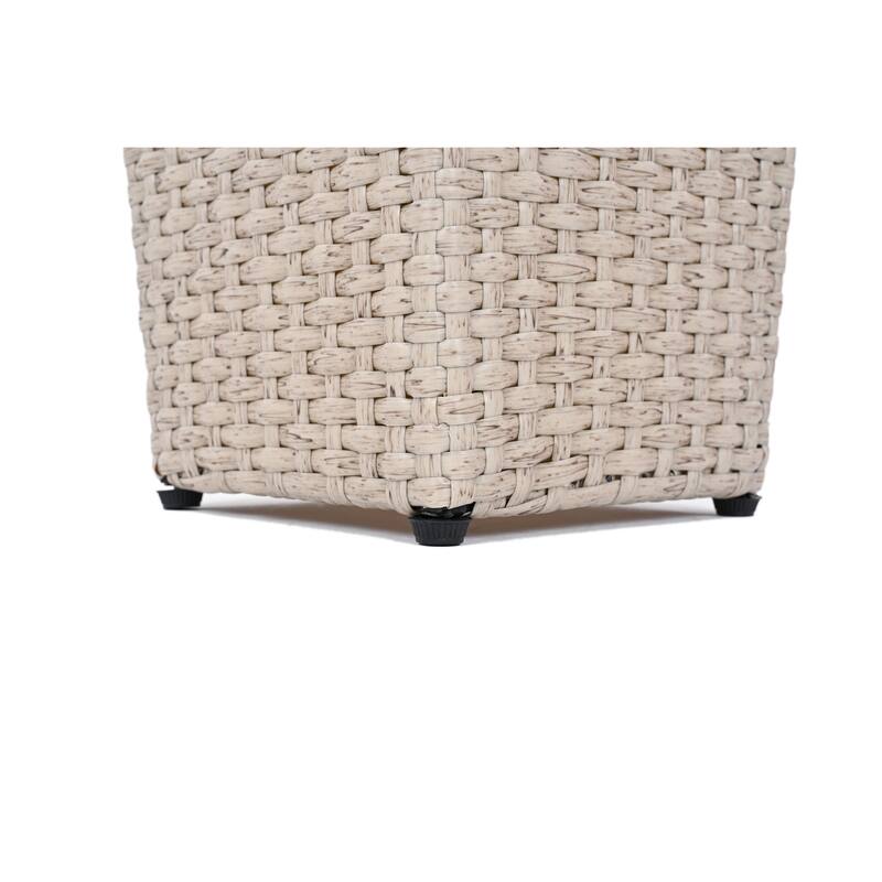 Outdoor Wicker Flower Pots 2-Pcs Set, Square Planter Box