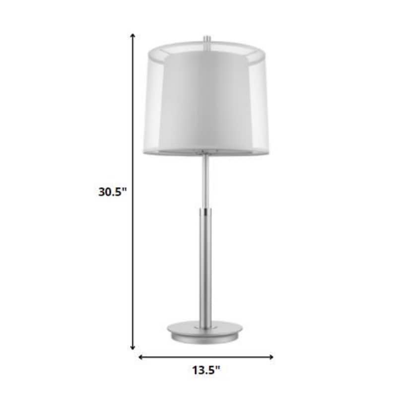 Modern 31 Inch Metal Table Lamp with Shade and Harp Fitter - 13.50" x 13.50" x 30.50"