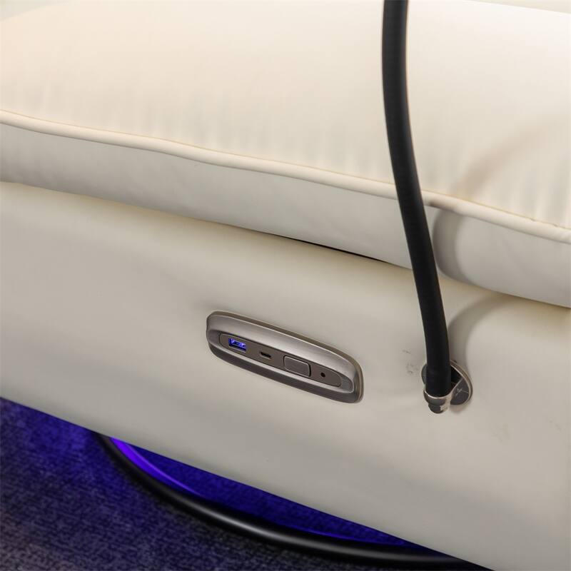 Power Swivel Rocking Chair with USB Port Charge &Lamp for Nursery