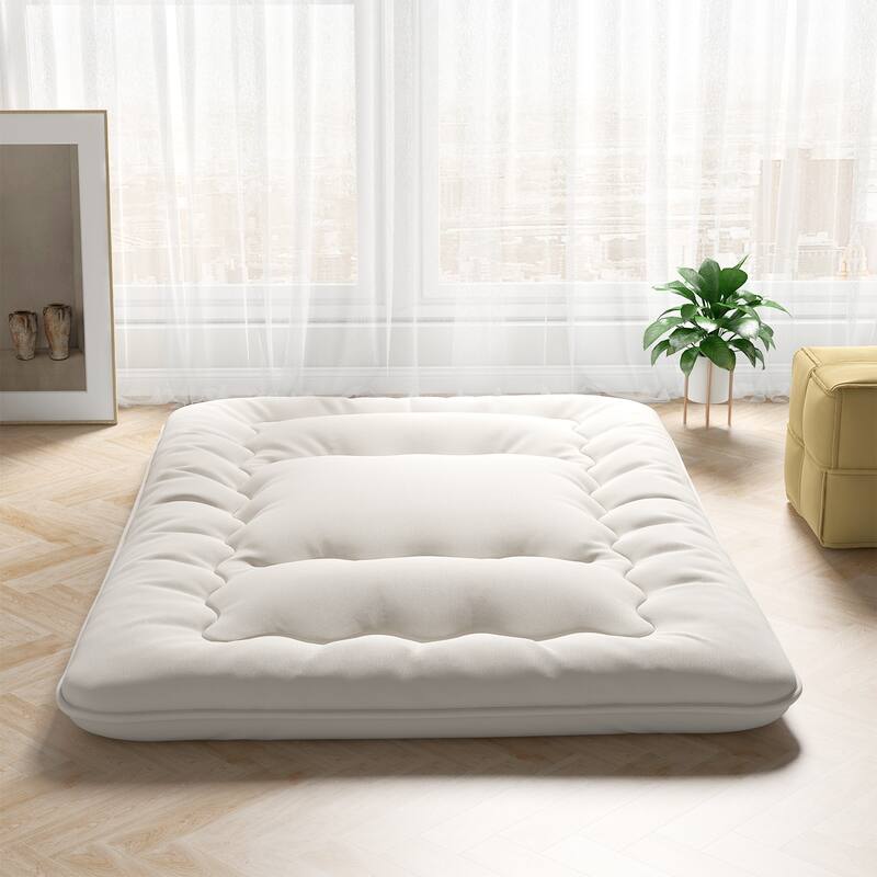 Futon Mattress Floor Sleeping Pad with Washable Cover