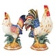 preview thumbnail 1 of 1, Fitz and Floyd Ricamo Rooster and Hen Figurine Set - Set of 2