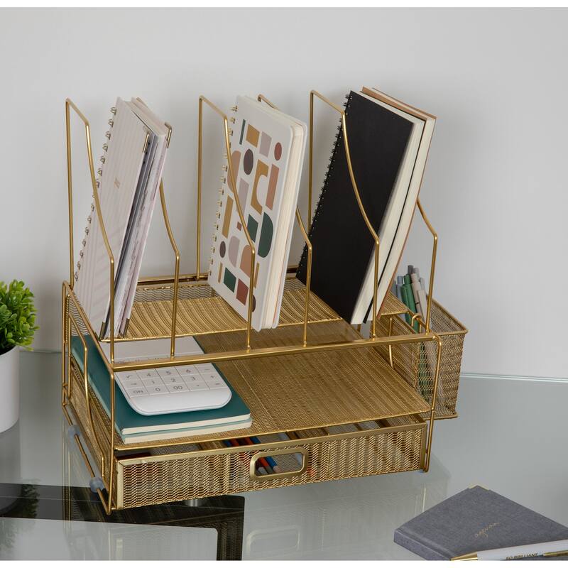 Flash Furniture HH-OHD19-MS Ryder 7" Tall File and Notebook Office - Gold
